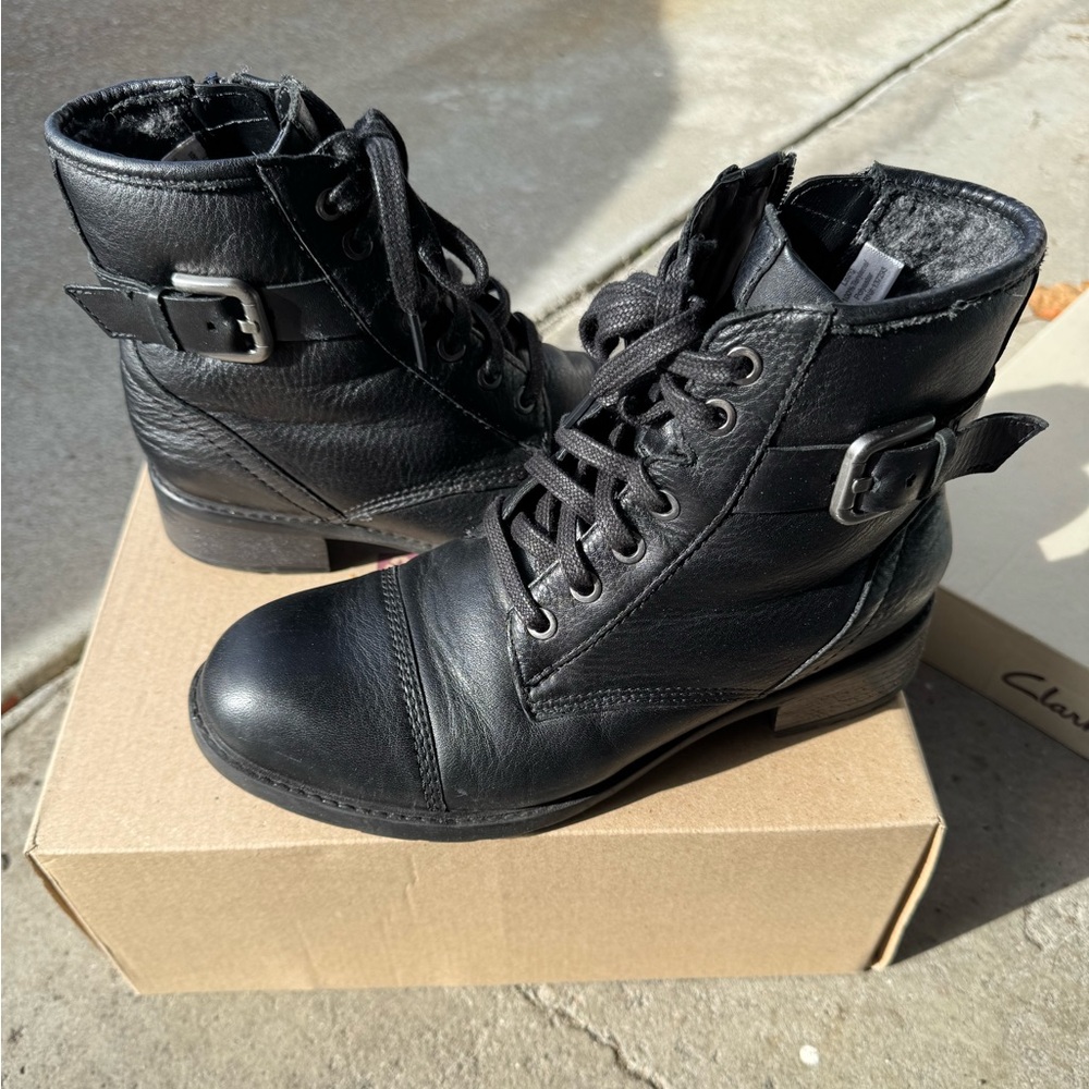 Clarks Fleece Lined Combat Boots